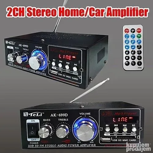 Leli AC/DC Bluetooth Audio Amplifier, AUX, USB Connectivity, Professional Stereo