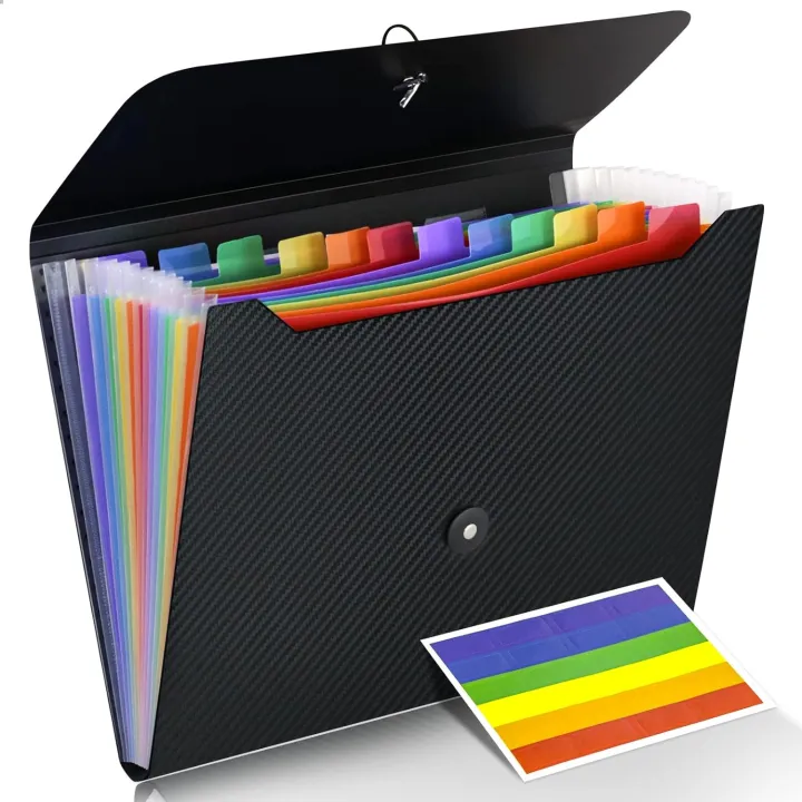 Accordion File Organizer Extended folder, 13 pockets, A4 letter size ...