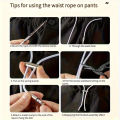2M Strong Elastic Band Sweatpants Waist Drawstring Strap With Threading Device ,Cord Lock Stopper DIY Sewing Band Accessories. 
