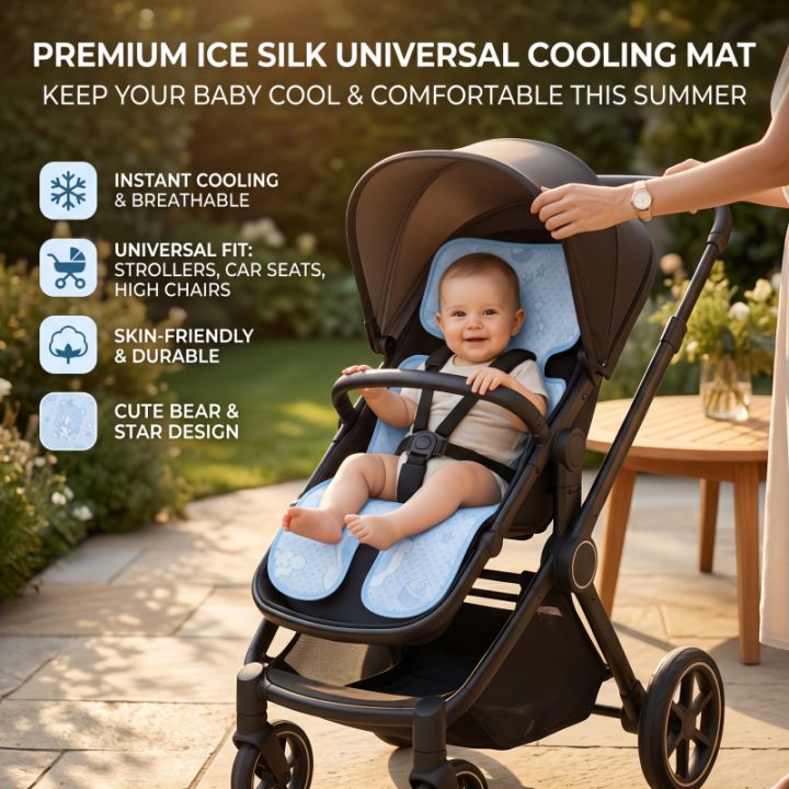 Car Seat Baby Cooling Pad for Summer Breathable Stroller Cooler Pad Universal Multifunctional Carseat Cooling Mat for Baby Child