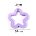 30pcs/lot Colorful Acrylic Star Pendants 30mm Hollow Stars Charms Pendant Loose Spacer Bead For DIY Jewelry Making Keychain. 
