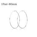 2/4Pcs Thin Big Circle Hoop Earrings for Women Men, Stainless Steel Ear Ring Fashion Piercing Jewelry  Nightclub DJ. 
