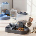 1 PC 2-in-1 Automatic Feeder with Controllable Food Amount for Small Animal Pets Rabbits Cats Dogs Feeder Bowl with Drink Bottle. 