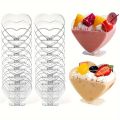 20pcs Mini Jelly Cups Disposable Heart-Shaped Clear Plastic Mini Dessert Cups - Perfect for Cakes, Ice Cream, Tasting, Party.