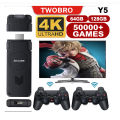 Y5 Retro TV Game Stick 2.4G Wireless Controller 4K HD Video Game Console Support Multiplayer PS1 Family Portable. 