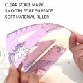MOTARRO 4 in 1 Cute Cartoon Ruler Stationery Set Multifunctional Combination Ruler Pink Triangle Protractor Drawing.