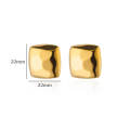 Stainless Steel Square Stud Earrings For Women Gold Plated Geometric Earring 2024 Trendy Weeding Jewelry Accessories Gift. 