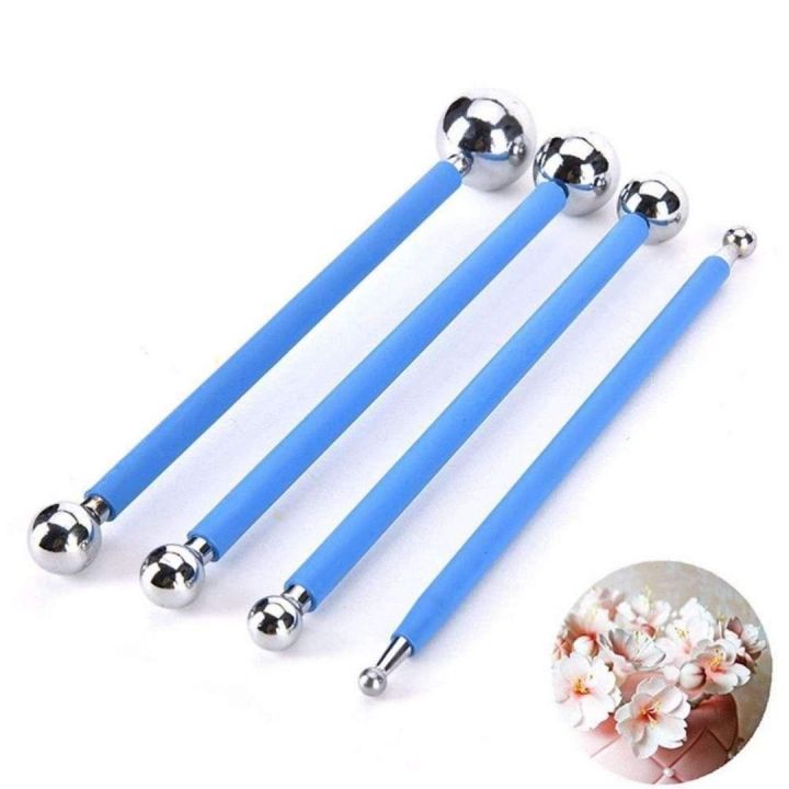 4PCS Double-ended Modeling Ball Tool Metal Ceramic Clay Dotting Tools