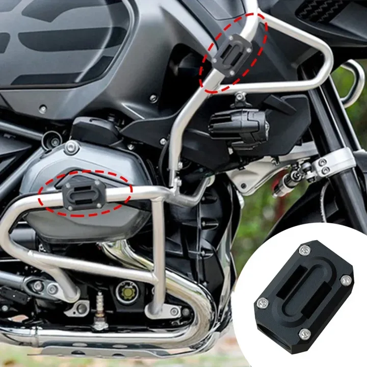 NiceCNC Motorcycle Engine Guard Bumper Dec Blocks - 22/25/28mm, Black Plastic, Universal Fit