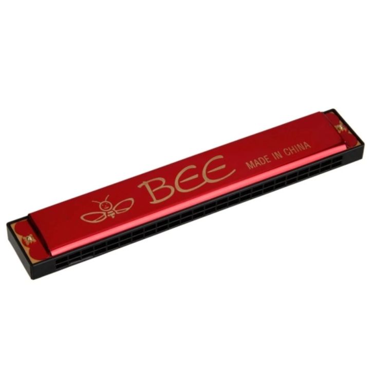 24 Holes Bee Harmonica Musical Instrument Aluminum Tremolo With Brass ...