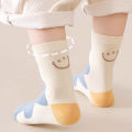 5 Pairs Cotton Solid Kids Boys Half Socks Letter Smiling Pattern  Comfotable Sweat Absorbing Elastic Socks for Children Girls. 