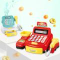 Children's Cash Register Calculator Pretent Play House Toy with Light Sound Coins Supermarket Cashier Games Toys for Girls Boys. 