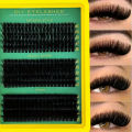 DIY Eyelash Extension Kit - Fluffy Mixed Lengths 10-16mm, 0.07mm Thick Lashes with Tweezers Beginner-Friendly Reusable Set. 