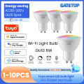 1-10PCS Tuya WiFi GU10 LED Spotlight Smart Light Bulb Dimmable 1-100% Lamps Smart Life App Control Works with Alexa  lightify. 