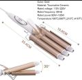 Hair Waver Curler, Professional Hair Curling Iron Wand, Curling Wand Curler, 3 Barrel Curling Iron Ceramic Fast Heating Hair Curler, Two Gear Temperature Control Hair Waver for Beachy/Frizz Free Waves. 