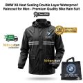 BMW X6 Heat Sealing Double Layer Waterproof Raincoat for Men - Premium Quality Bike Rain Suit with Reflective Stripe & Carrying Bag.