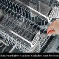 BBQ Basket Stainless Steel Rolling Grilling Basket Wire Mesh Cylinder Grill Basket Portable Round Outdoor Camping Barbecue Rack.
