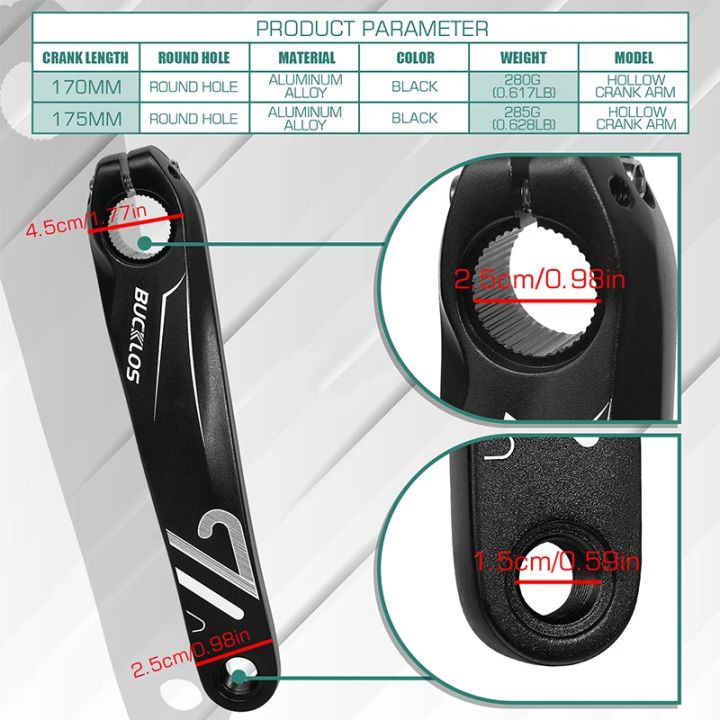 BUCKLOS%20Bike%20Crank%20Arms%20Aluminum%20Alloy%20Bicycle%20Spinning%20Cranks%20152mm%20170mm%20175mm%20Bicycle%20Repairing%20Cranks%20Arms%20MTB%20Bike%20Part%20-%20Image%204
