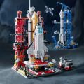 Space Shuttle Rocket Launch Center Lunar Lander DIY Model Building Blocks Mini Space Bricks Kids Astronaut Creative Assemble Toy. 