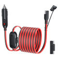 Anchtek 16AWG 12V Cigarette SAE Battery Charger Cable Quick Release Adapter With Switch For RV Solar Panels Motorcycle.