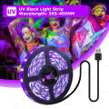 UV DC 5V LED Light Strip Ultraviolet 395-405nm Black Light 2835 SMD UV Lamp Flexible LED Ribbon for Glow Fluorescence Party. 