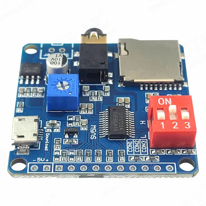 Voice%20Sound%20Module%20for%20Arduino%20MP3%20Player%20Module%20UART%20I/O%20Trigger%20Class%20D%20Amplifier%20Board%205W%208M%20Storage%20SD/TF%20Card%20DY1703A%20-%20Image%204