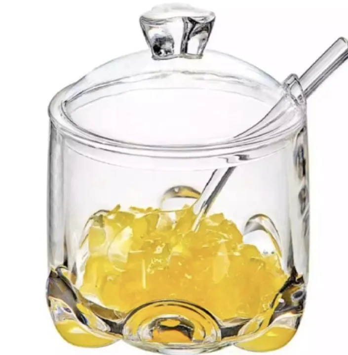 Plastic Novel Jam Jar Elephant Sugar pot with chammach Diamond Style ...