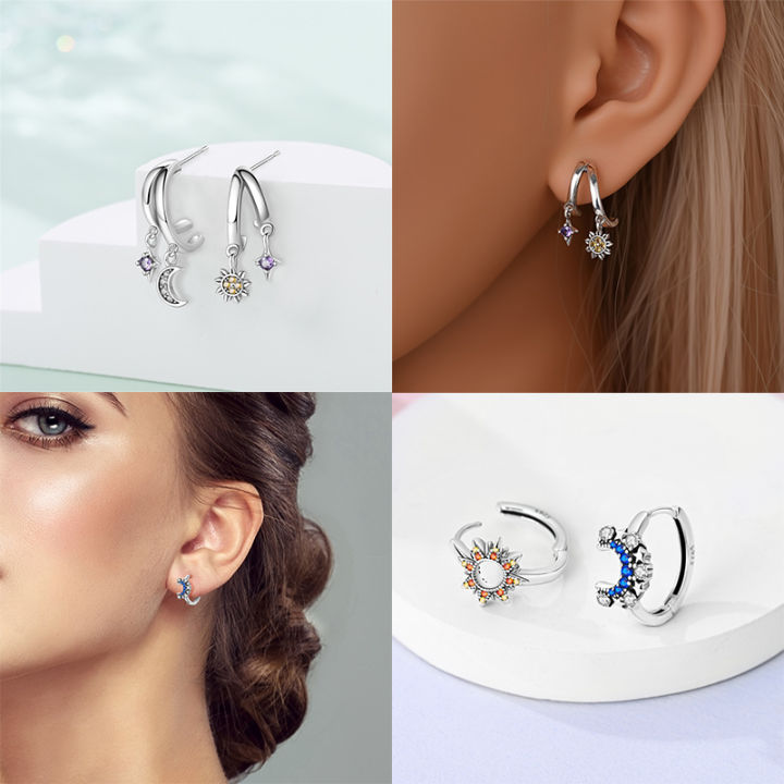Women's%20Shiny%20925%20Sterling%20Silver%20Star%20Moon%20Sun%20Gold%20Original%20Design%20Trendy%20Earrings%20Fit%20Wedding%20Party%20Exquisite%20Jewelry%20%20-%20Image%202