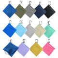 Square Microfiber Golf Ball Cleaning Towel with Hook Water Absorption Cleaner Club for Head Wipe Cloth Clean Golf Ball Bag.