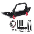 RCXAZ Metal Front Bumper and Rear Bumper with LED Lights for 1/10 RC Tracked Axial SCX10 III AXI03007 TRX-4 Upgrade.