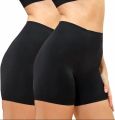 Black Seamless Slip Short/Slacks For Women (Pack of 2). 