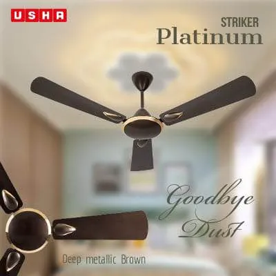 Usha Striker Platinum 1400 mm 3 Blade Ceiling Fan (Deep Metallic Brown)