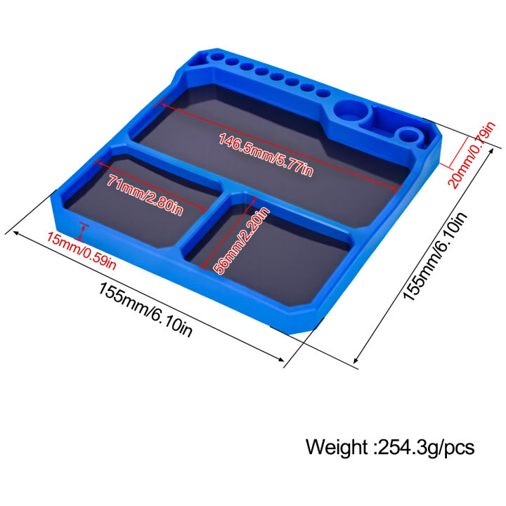 1Pcs%20Silicone%20Parts%20Tray%20with%20Tool%20Stand%20155*155mm%20for%201/18%201/24%201/10%20RC%20Car%20Boat%20Airplane%20Model%20-%20Image%202