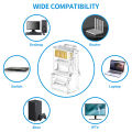 10/20/30/50Pcs Pass Through RJ45 Cat6/Cat5e Connectors Crystal End 8P8C Crimp UTP Standard Ethernet Network Modular Plug.