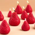 4Pcs Strawberry Shaped Silicone Candle Mold DIY Handmade Fruit Scented Candles Soap Craft Casting Molds Home Valentine's Day Dec.