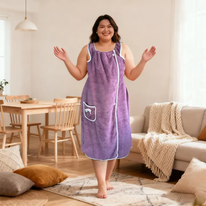 1pc,%20coral%20velvet%20women's%20bath%20skirt,%20wearable%20bath%20towel%20wrap%20women's%20absorbent%20Beach%20Spa%20gym%20bathrobe,%20slip%20skirt%20bath%20-%20Image%207