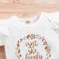 0-18 Month Newborn Baby Girls Clothes Romper Dot Pant with Elastic Waistband Infant Headband with Bow Knot 3PCS Cute Casual Set. 