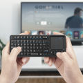 Rii K06 Mini Bluetooth Keyboard,Backlit 2.4GHz Wireless Keyboard with IR Learning Touchpad Android TV Box， Mac, Laptop, Windows. 