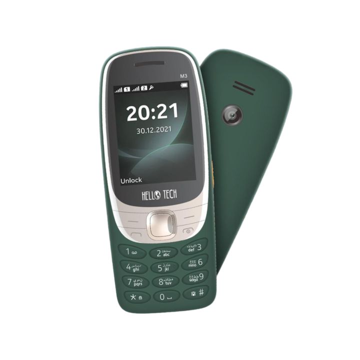 HelloTech M3 - 2.4 Inch Display - Dual Sim - PTA APPROVED - 3000mAH Battery - Slim Design - Magic Voice - Wireless FM Radio - Auto call recording - 1000 Contact save Memory - Powerful Torch Light - 1 Year brand warranty