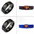 HOT SALE SUPERMAN LOGO  TITANIUM STEEL RING WITH FREE SUPERMEN LOGO BAND FOR MEN/BOYS  -TOP FASHION HIGH QUALITY  STAINLESS STEEL WITH SUPER HERO LOGO RING +FREE BAND FOR BOYS   -BEST GIFT FOR FRIENDS. 
