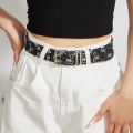 1PC New Fashion Luxury Belt Black Punk Accessories Blue Denim Girdle HipHop Y2k Star Hollowed Pin Buckle Waistband，For Men Women. 