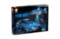 Engine-Morph Stem Building Toys for Kids - 2 in 1 Pull-Back Building Blocks Car, Building Kit Racecar Toys Transform into Robot _ Blue. 