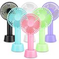 Mini Hand Rechargable Fan With Stand And Mobile Holder , 3 Speed And Long Lasting Battery Backup. 