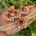 Pearl Choker Set With Tikly for Girls And Women.