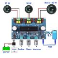2*50W+100W Bluetooth 5.0 dual TPA3116D2 Power Subwoofer Amplifier Board 2.1 Channel TPA3116 Audio Stereo equalizer AUX Amp. 