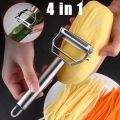 4in1 Peeler Multifunction Grater Julienne Peeler Vegetable Fruit Peeler Stainless Steel Potato Slicer Shredder Kitchen Tool. 