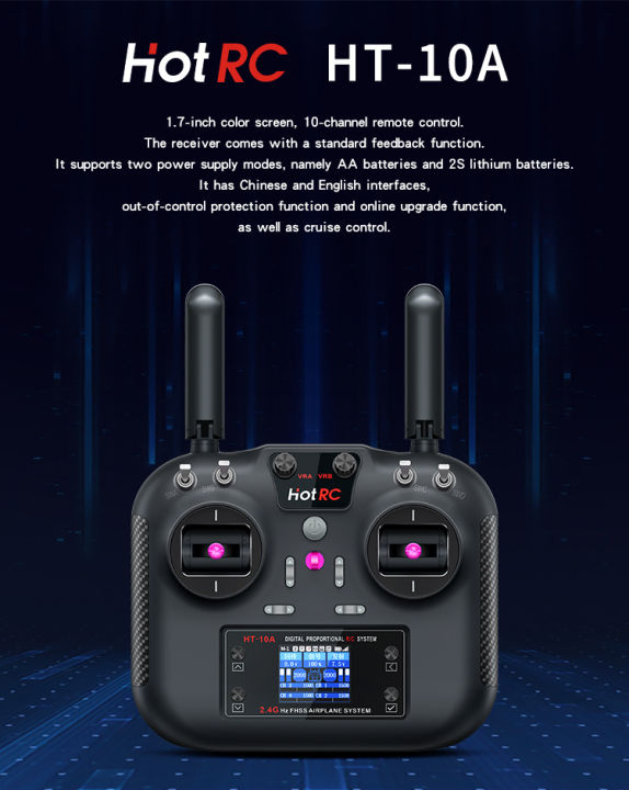 HotRC%20HT-10A%202.4G%2010CH%20Multi-Functional%20Transmitter%20HT10A%20Left/Right%20Hand%20Remote%20Control%20w/F-10A%20Receiver%20for%20RC%20Aircraft%20Plane%20-%20Image%202