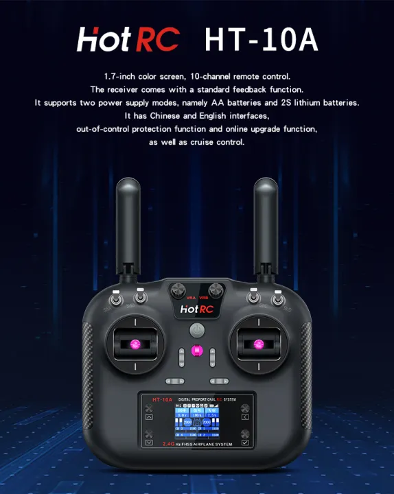 HotRC%20HT-10A%202.4G%2010CH%20Multi-Functional%20Transmitter%20HT10A%20Left/Right%20Hand%20Remote%20Control%20w/F-10A%20Receiver%20for%20RC%20Aircraft%20Plane%20-%20Image%202