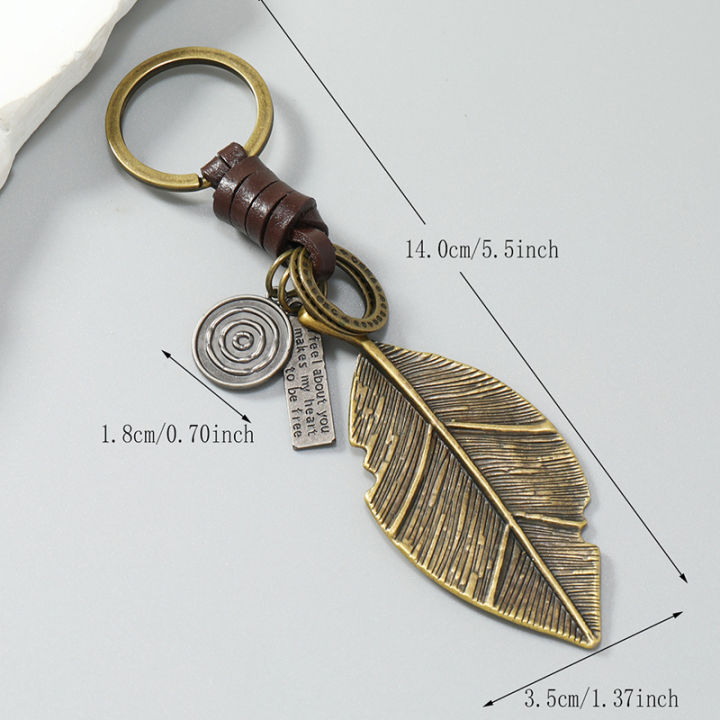 Fashion%20metal%20leaf%20pendant%20men%20keychains%20leather%20key%20ring%20-%20Image%202