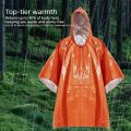 1-10PCS Emergency Rain Poncho Thermal Foil Blanket for Outdoor Survival Cold Weather Protection and First Aid Supply.